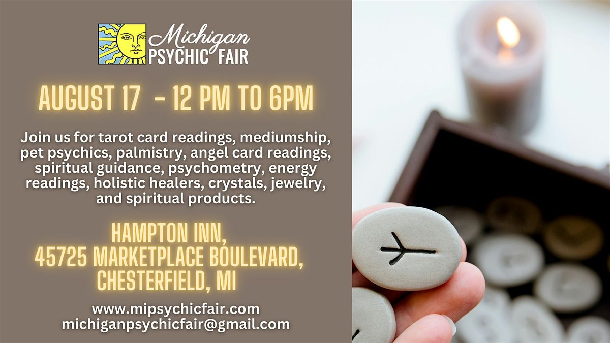 Michigan Psychic Fair August 27, 2025 Chesterfield, MI, 17 August | Event in Chesterfield | AllEvents