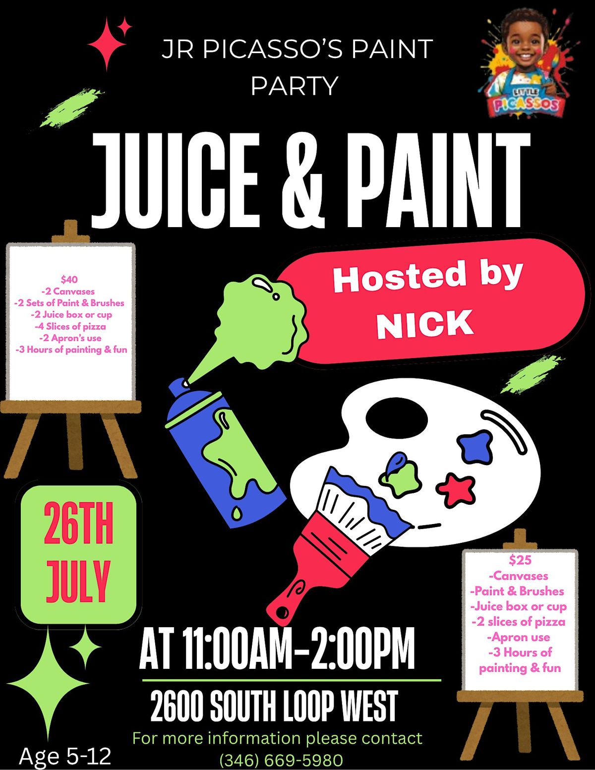 Copy of ✨ JR  PICASSO'S PAINT PARTY ✨, 30 August | Event in Houston | AllEvents