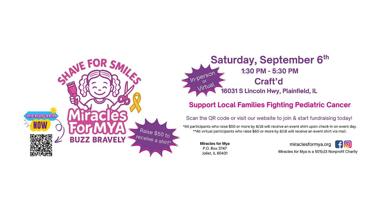Miracles for Mya - Shave for Smiles, 6 September | Event in Plainfield | AllEvents