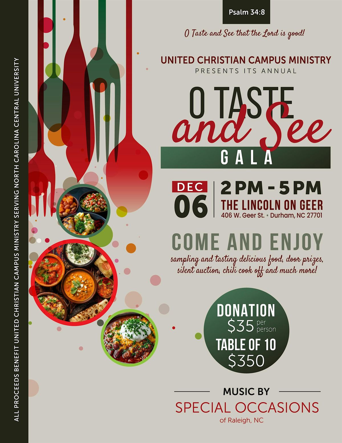O Taste And See Gala, 6 December | Event in Durham | AllEvents