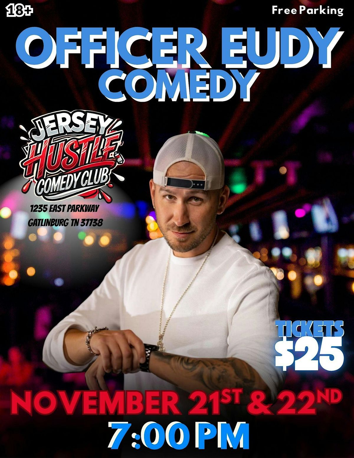 Officer Eudy Comedy Live @ Jersey Hustle Comedy Club, 22 November | Event in Gatlinburg | AllEvents