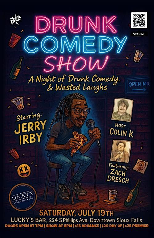 Jerry Irby Drunk Comedy Show LIVE @ Luckys w/ Zach Dresch & Colin K, 19 July | Event in Sioux Falls | AllEvents