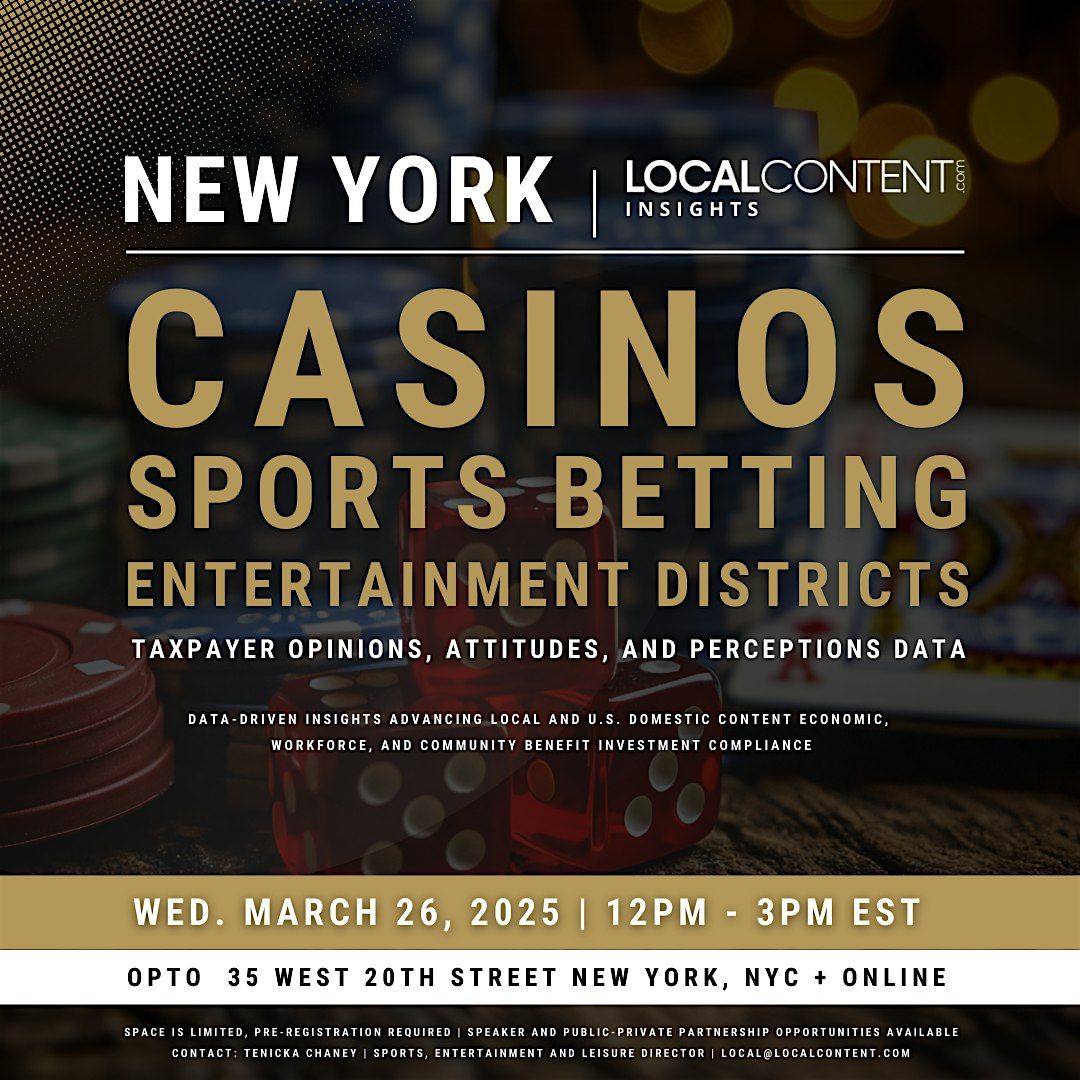 Casino Licenses, Sports Betting and Entertainment Districts, 7 May | Event in New York | AllEvents