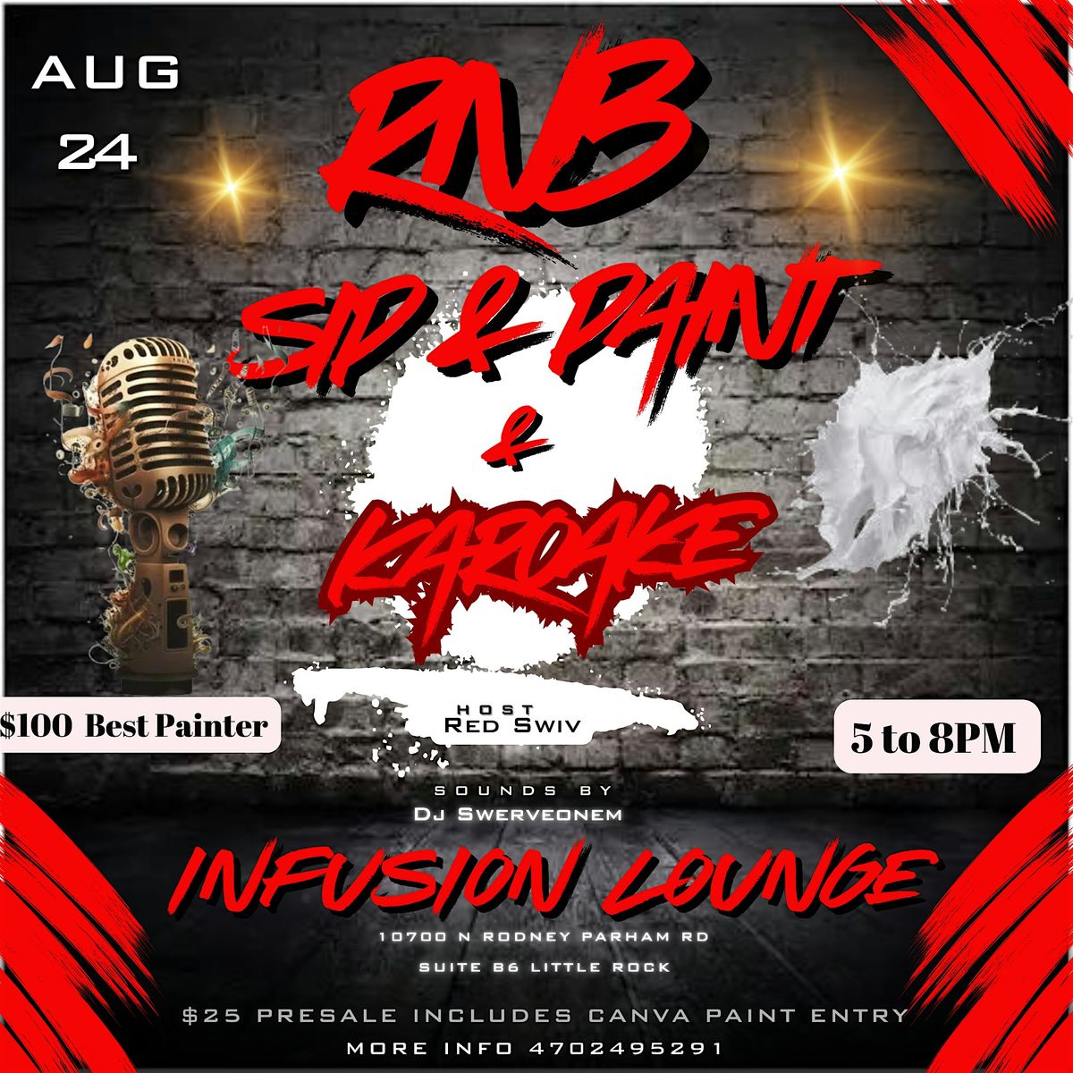 Rnb Sip & Paint Karaoke, 24 August | Event in Little Rock | AllEvents