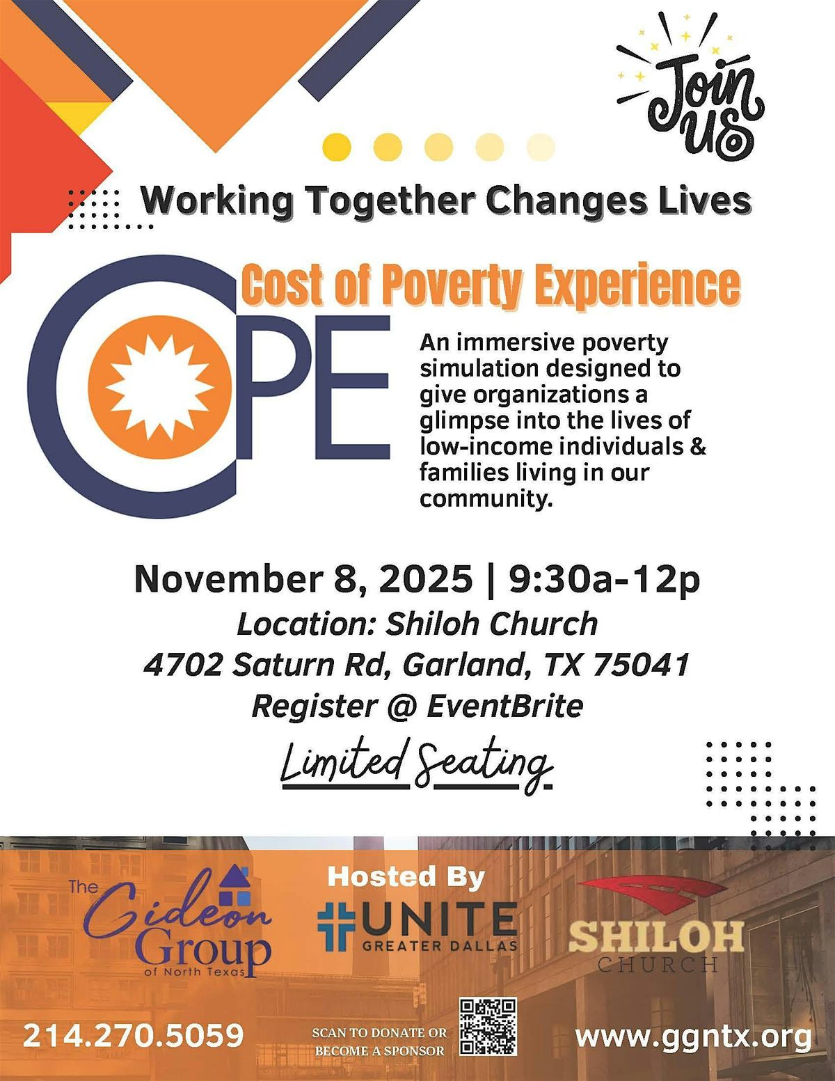 Cost of Poverty Experience: Working together Changes Lives, 8 November | Event in Garland | AllEvents