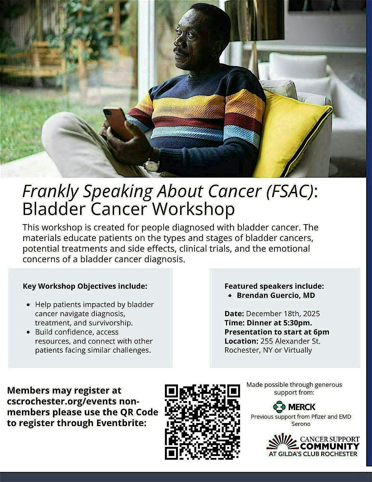 Frankly Speaking about Bladder Cancer, 18 December | Event in Rochester | AllEvents