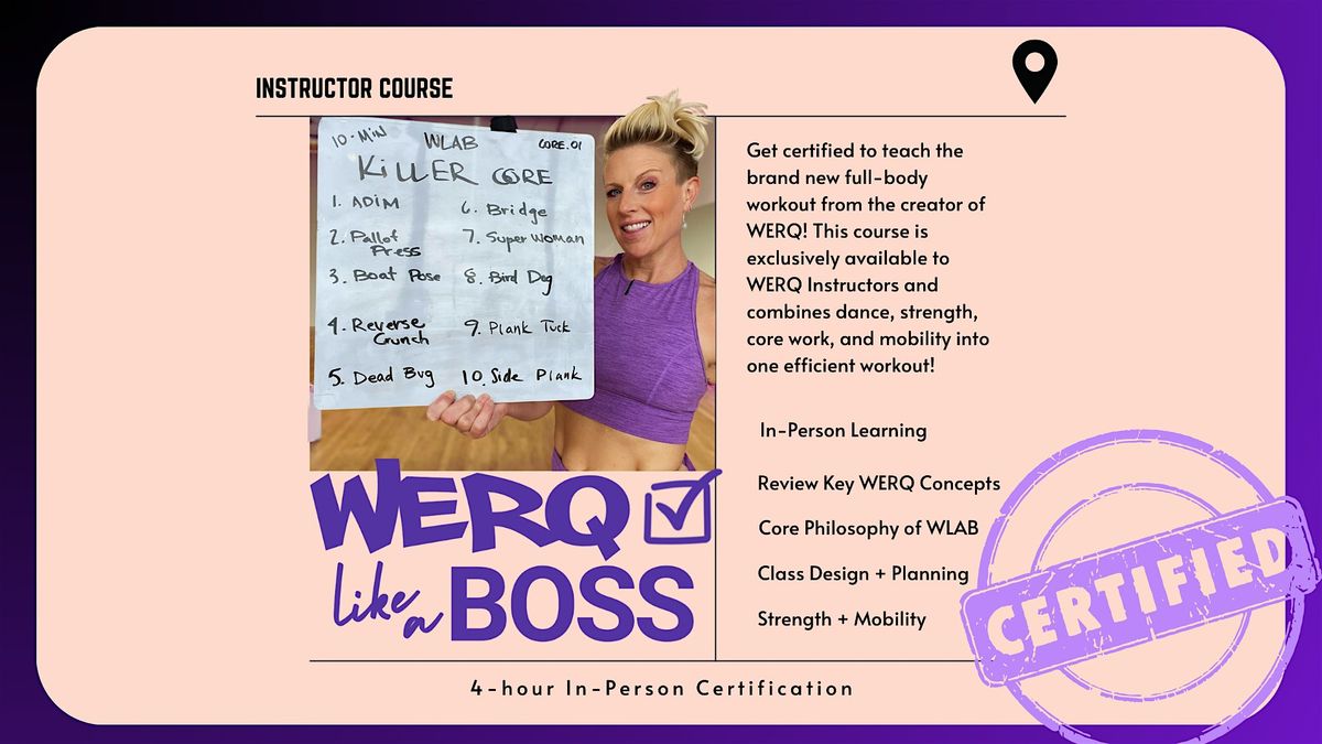 WERQ® Like a Boss Instructor Cert | Bloomington, IL | Sunday 9/21/25, 21 September | Event in Bloomington