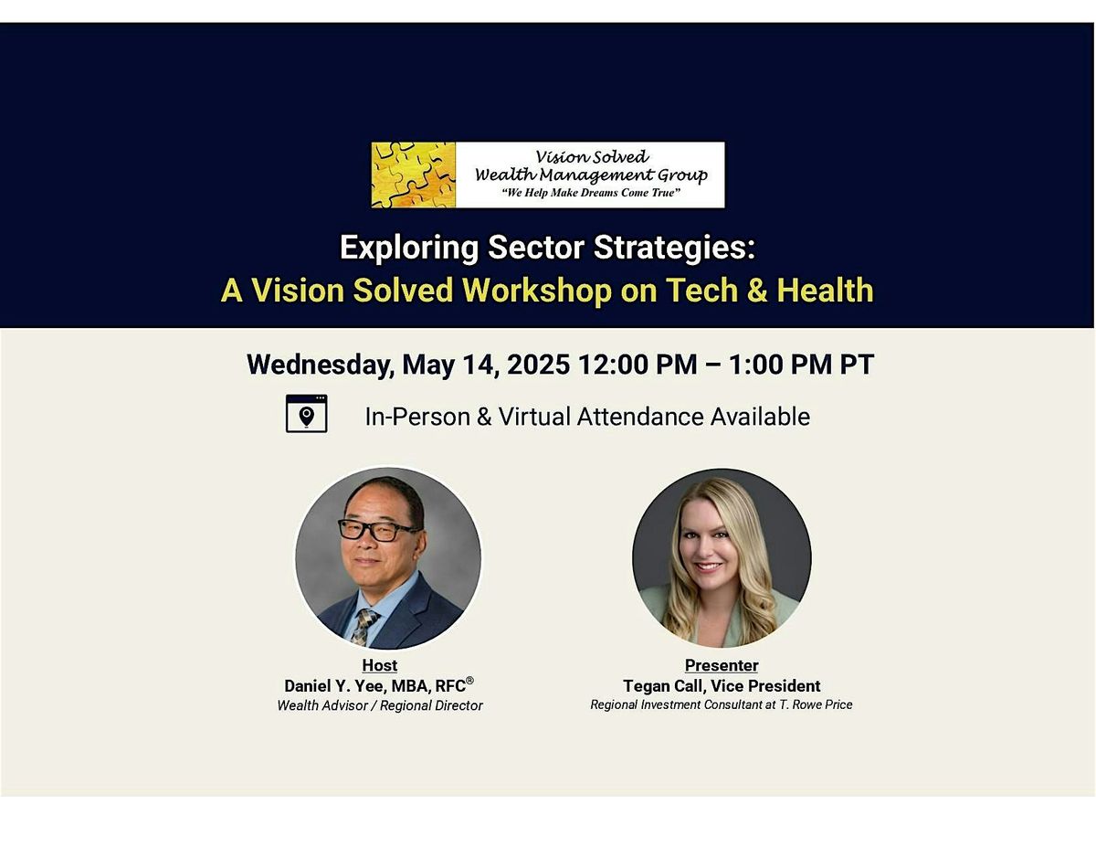 Exploring Sector Strategies: A Vision Solved Workshop on Tech & Health, 14 May | Event in Riverside | AllEvents