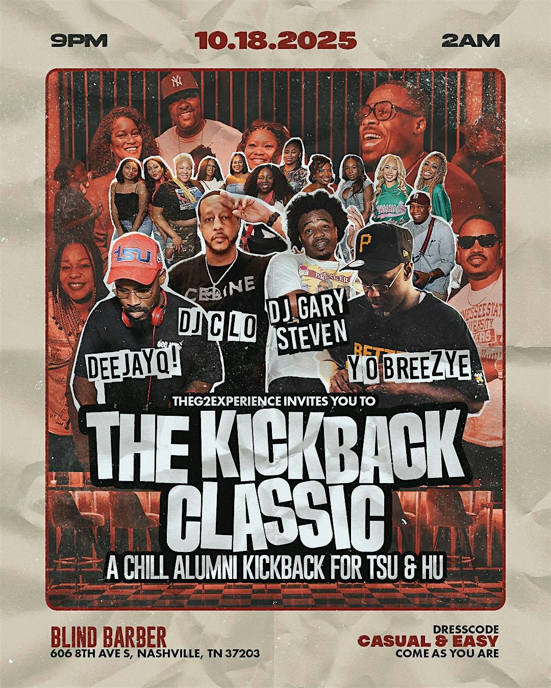 The Kickback Classic @ Blind Barber (TSU vs HU Homecoming edition), 18 October | Event in Nashville | AllEvents