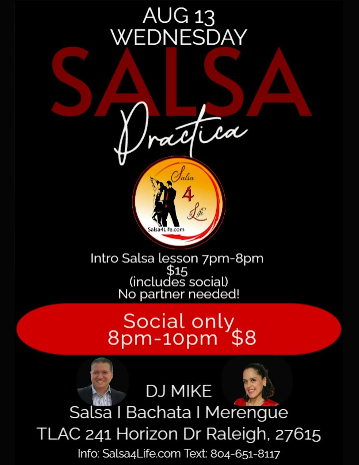 Salsa Práctica @TLAC, 13 August | Event in Raleigh | AllEvents
