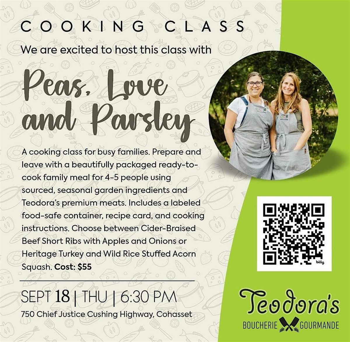 Farm to Table, Ready to Cook, Meal Prep, Make & Take Cooking Class, 18 September | Event in Cohasset | AllEvents