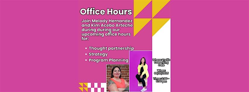 Office Hours with Kim & Melody, 10 September | Event in San Francisco | AllEvents