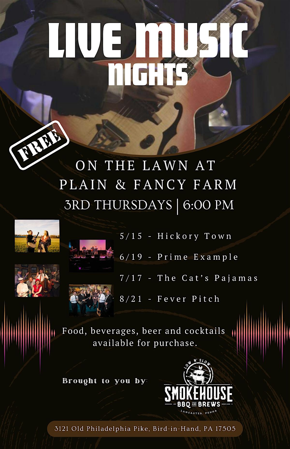 Live Music Night at Plain & Fancy Farm with The Cat's Pajamas, 17 July | Event in Bird in Hand | AllEvents