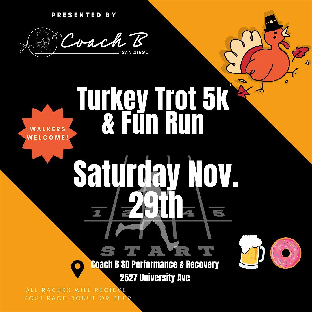 Turkey Trot 5k & Fun Run, 29 November | Event in San Diego | AllEvents