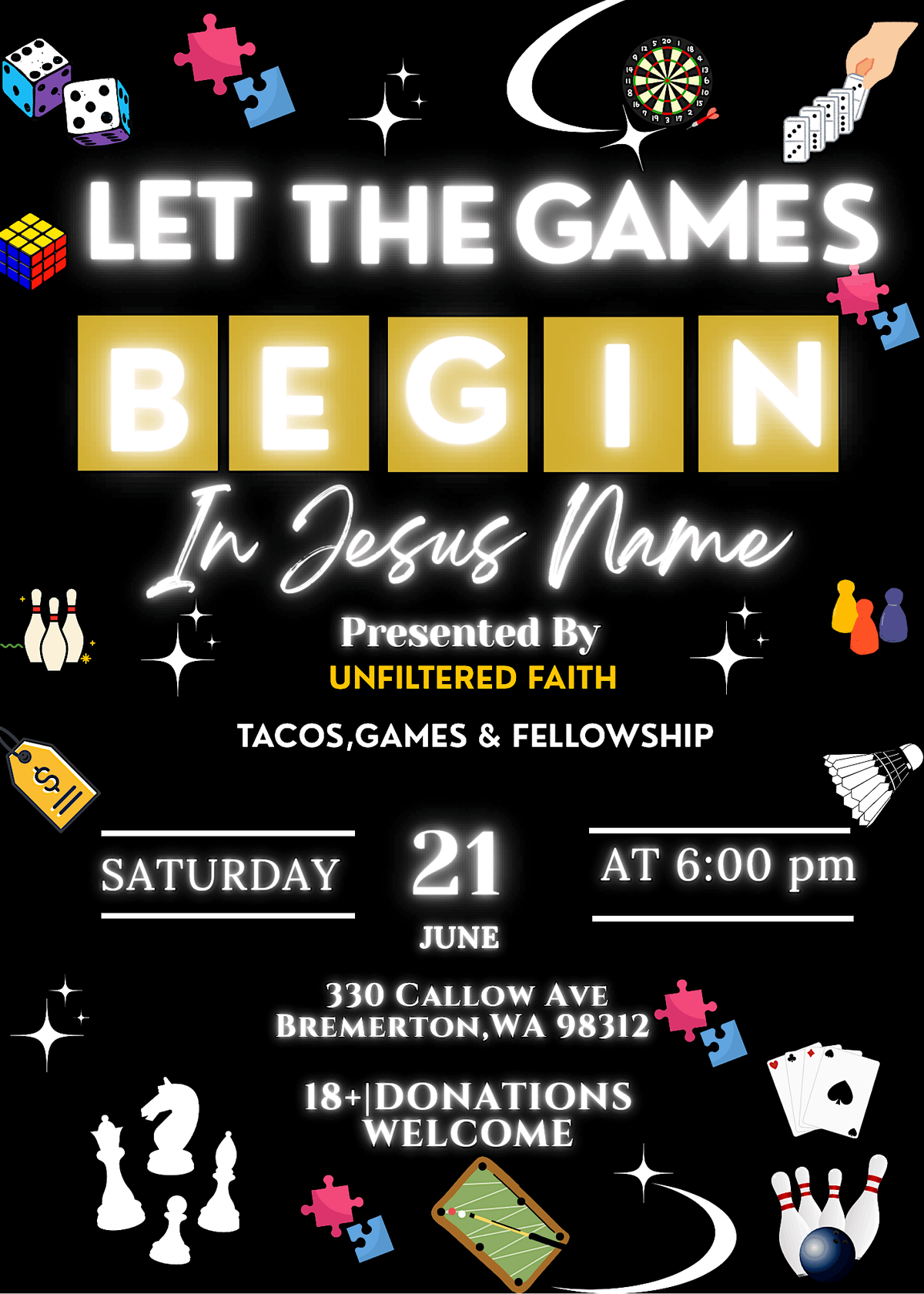 Let the Games Begin- In Jesus Name!, 21 June | Event in Bremerton | AllEvents