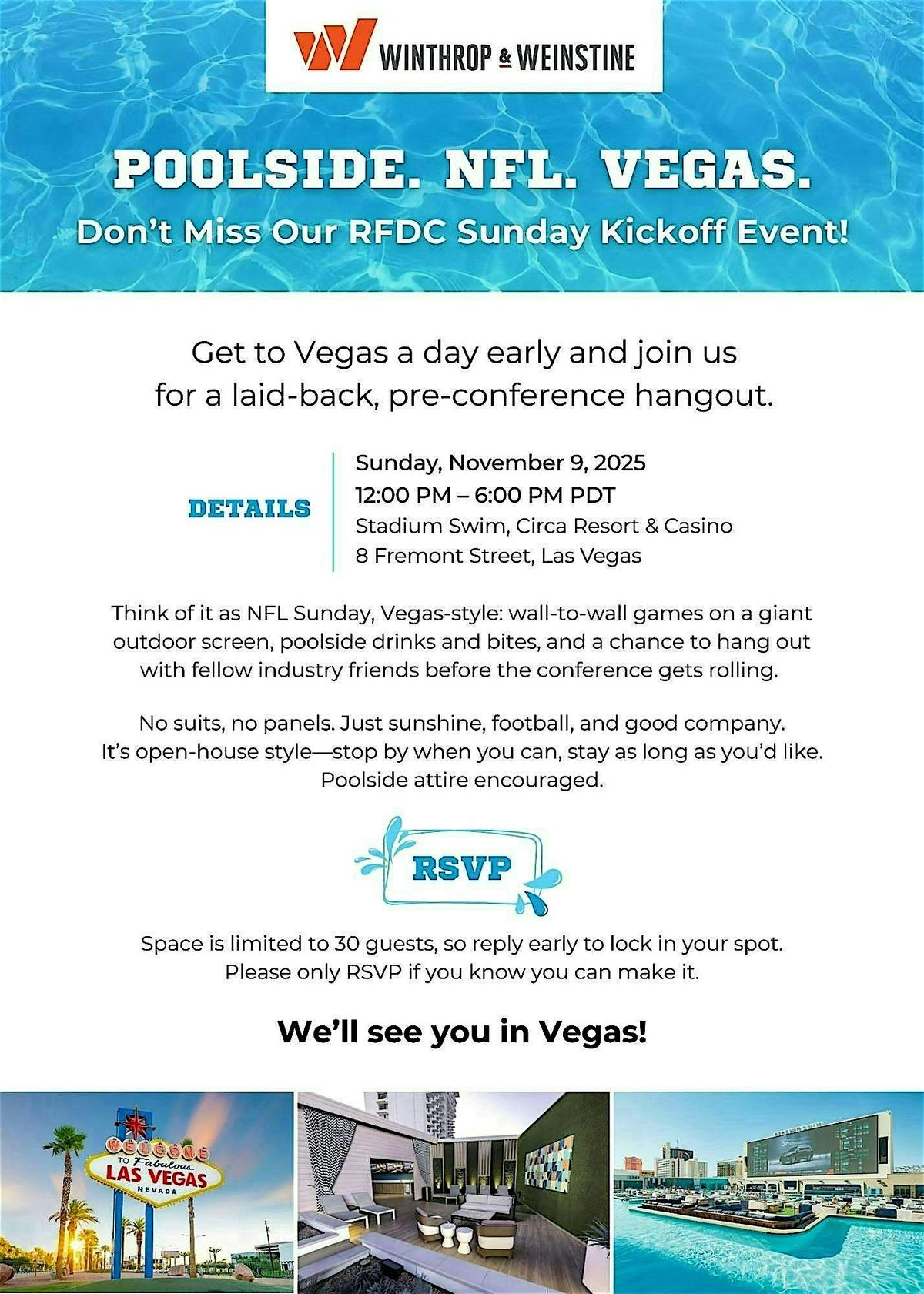 Winthrop & Weinstine invites you to our RFDC Sunday Kickoff Event!, 9 November | Event in Las Vegas | AllEvents