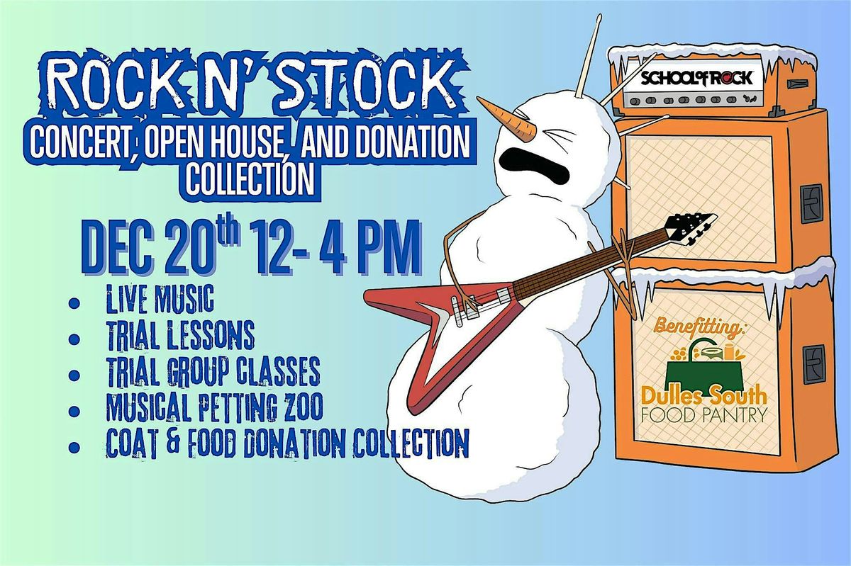 SOR Ashburn's Second Annual Rock n' Stock Food Drive and Concert!, 20 December | Event in Ashburn | AllEvents