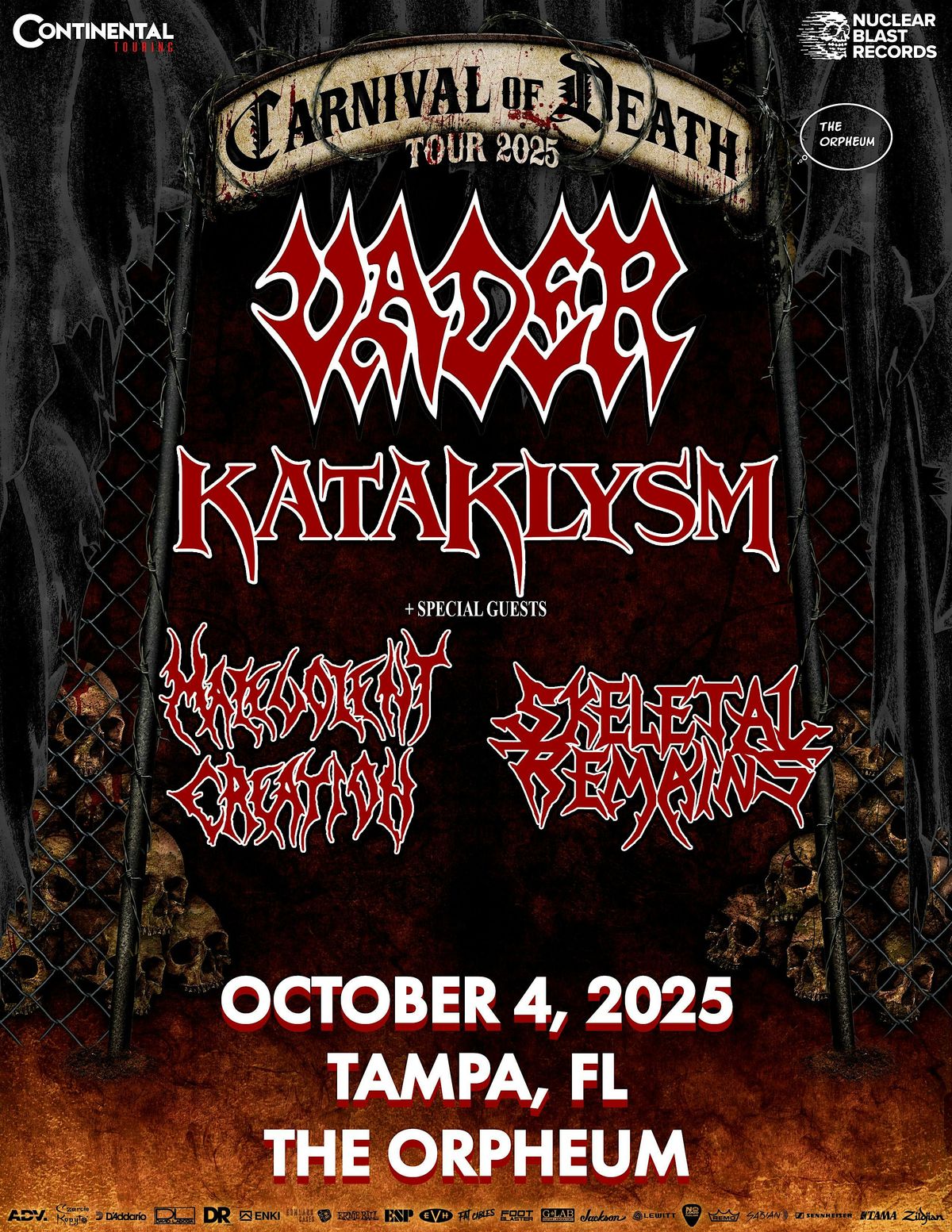 Vader - Kataklysm, 4 October | Event in Tampa | AllEvents