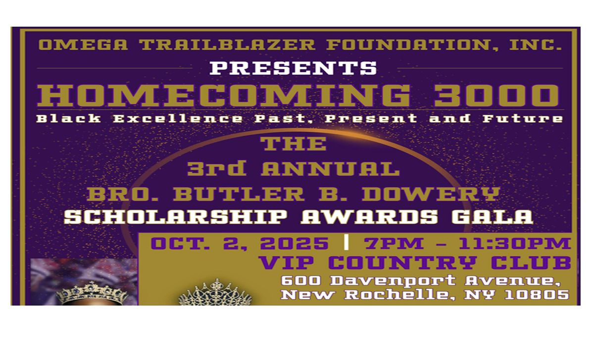 Third Annual Butler B. Dowery Scholarship Awards Gala!, 2 October | Event in New Rochelle | AllEvents