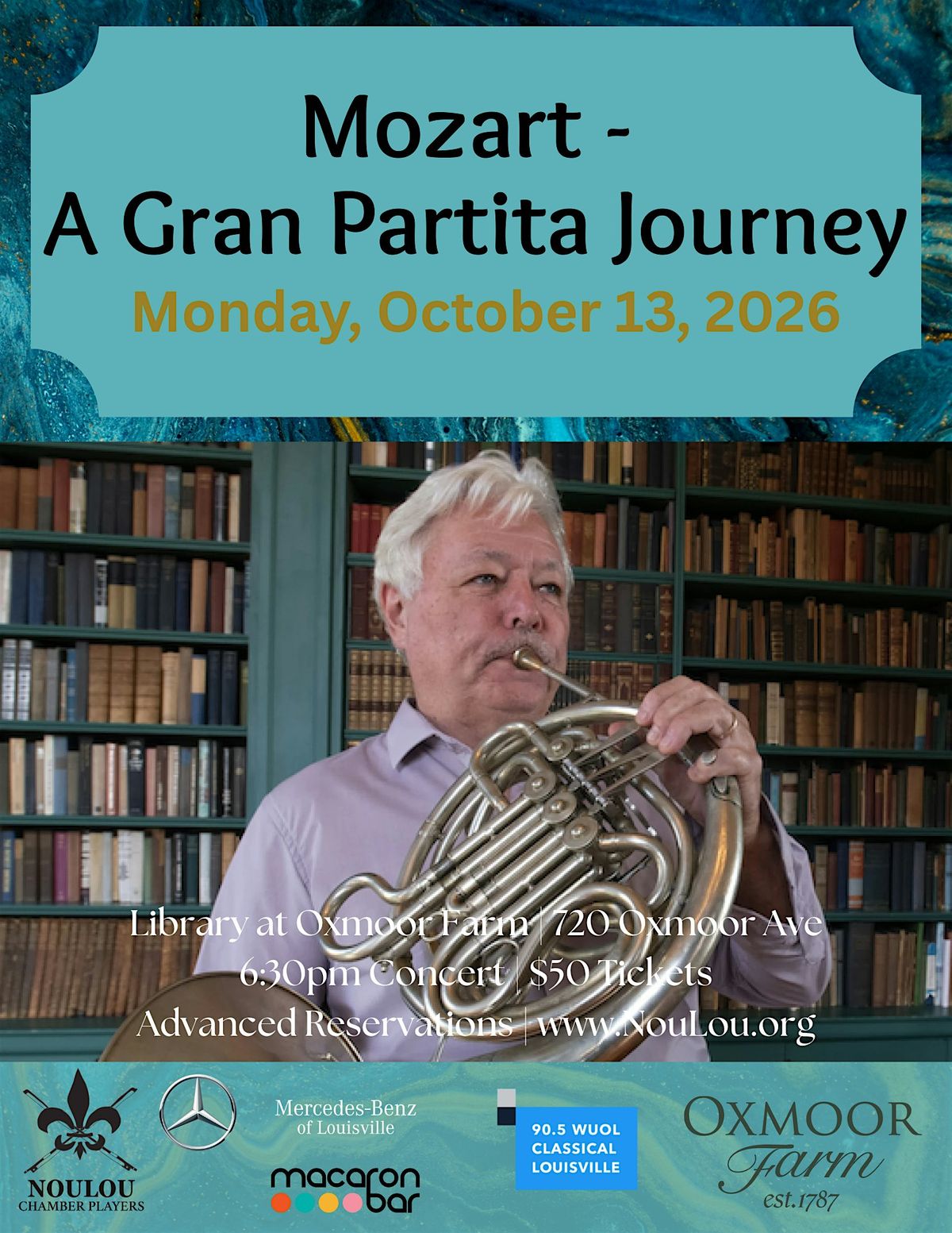Mozart - A Gran Partita Journey, 13 October | Event in Louisville | AllEvents