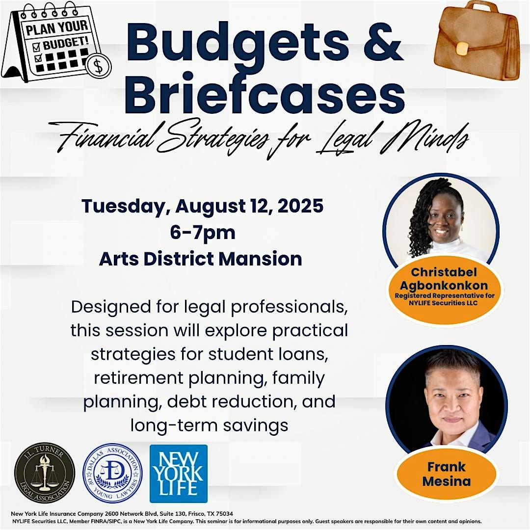 Budgets & Briefcases: Financial Strategies for Legal Minds, 12 August | Event in Dallas | AllEvents