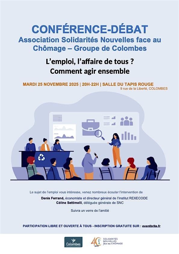 Conférence débat  Solidarités Nouvelles face au Chômage (SNC) | Event in Colombes | AllEvents