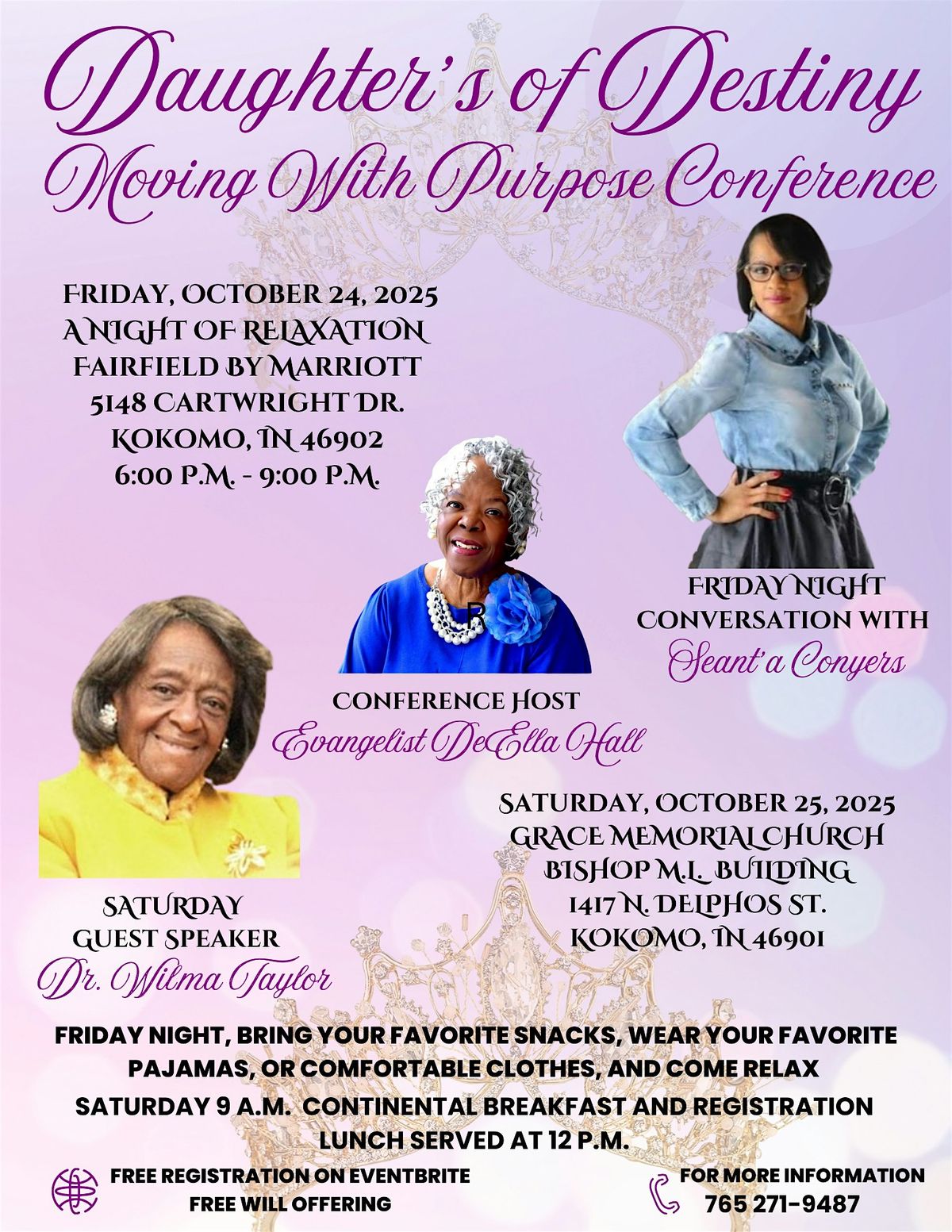 Daughters of Destiny Moving with Purpose Conference Day 2, 25 October | Event in Kokomo | AllEvents