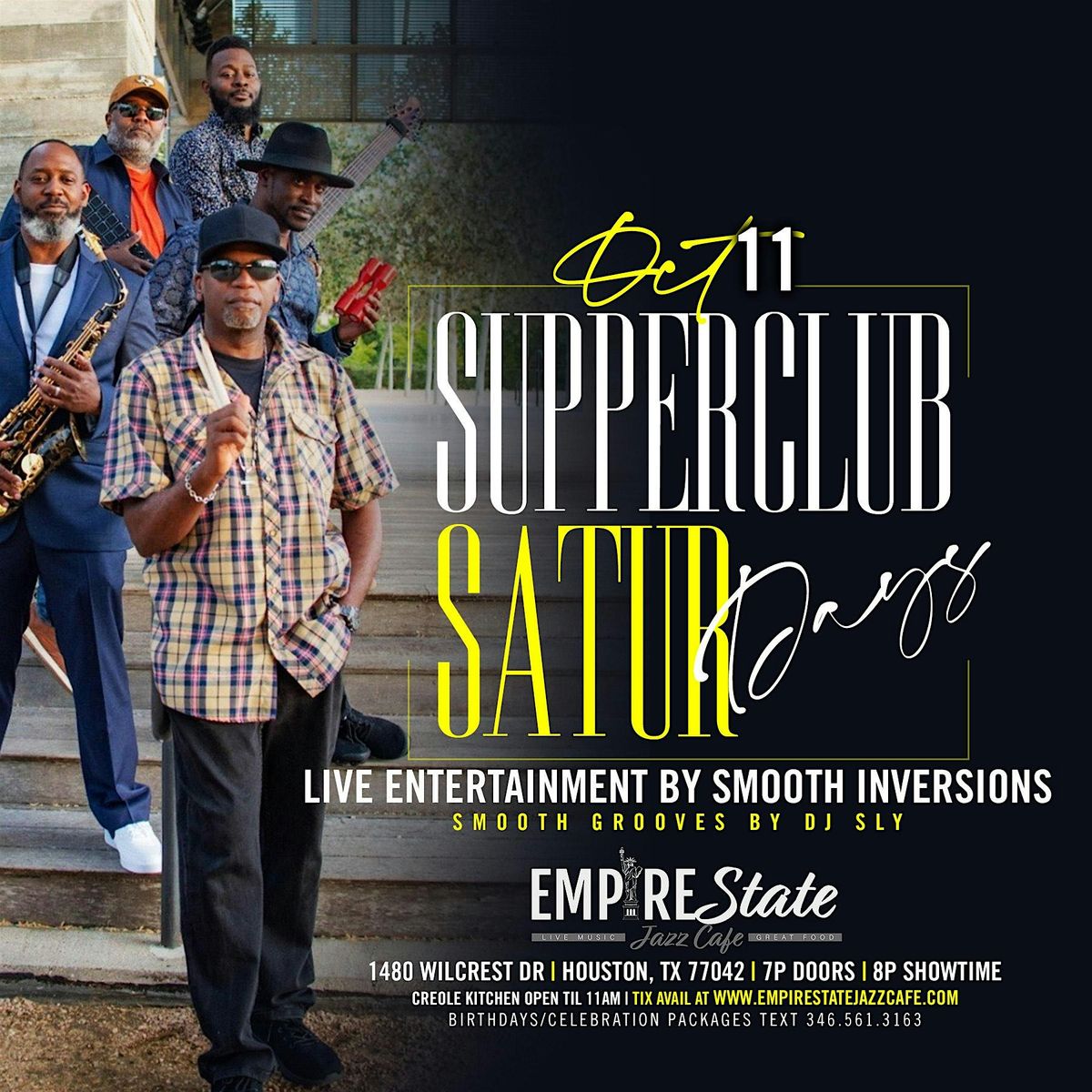 10/11 - Supper Club Saturdays featuring Smooth Inversions, 11 October | Event in Houston | AllEvents
