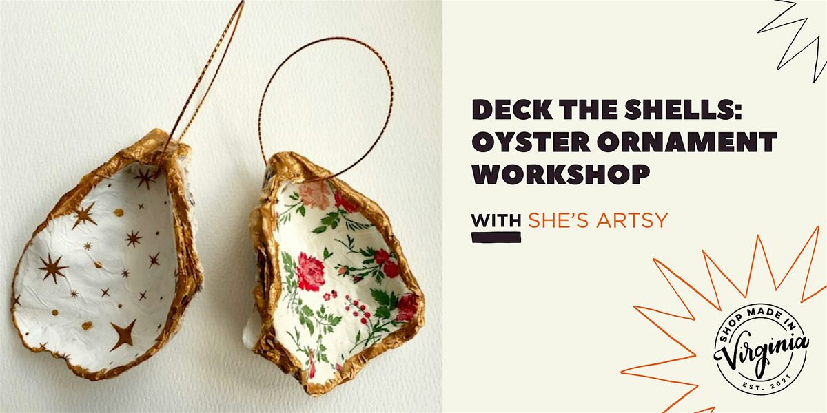 Deck the Shells: Oyster Ornament Workshop with She's Artsy, 30 November | Event in Alexandria | AllEvents