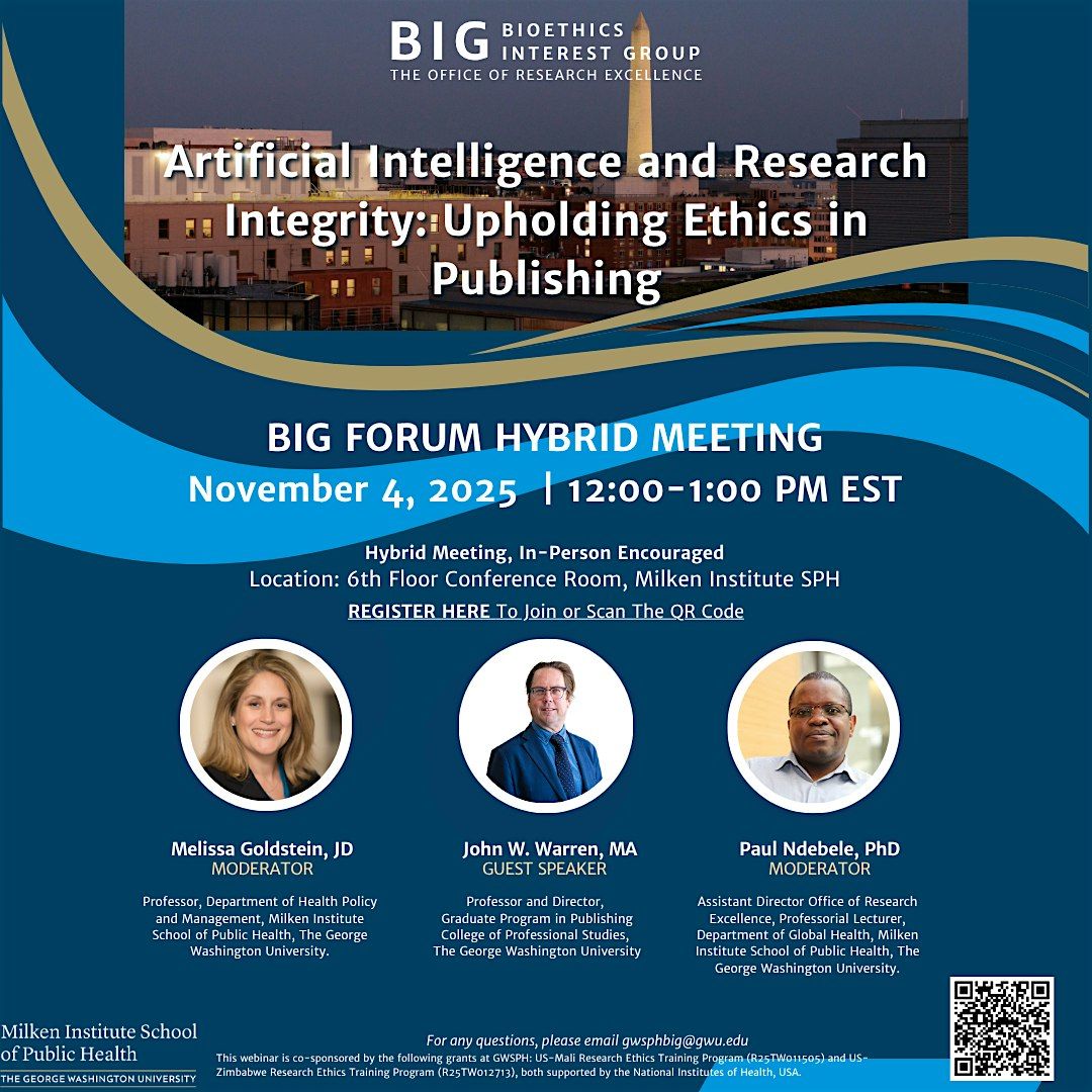 AI and Research Integrity: Upholding Ethics in Publishing, 4 November | Event in Washington | AllEvents