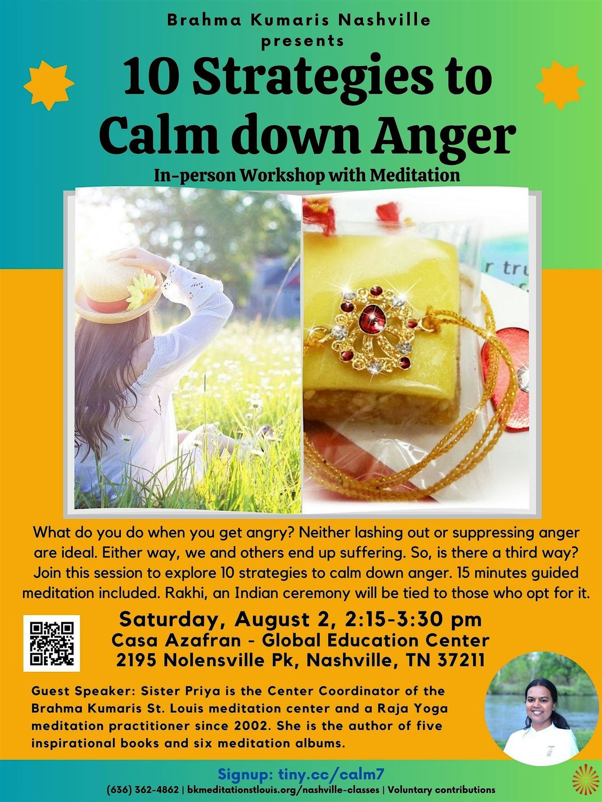 10 Strategies to Calm Down Anger Workshop + Meditation, 2 August | Event in Nashville | AllEvents