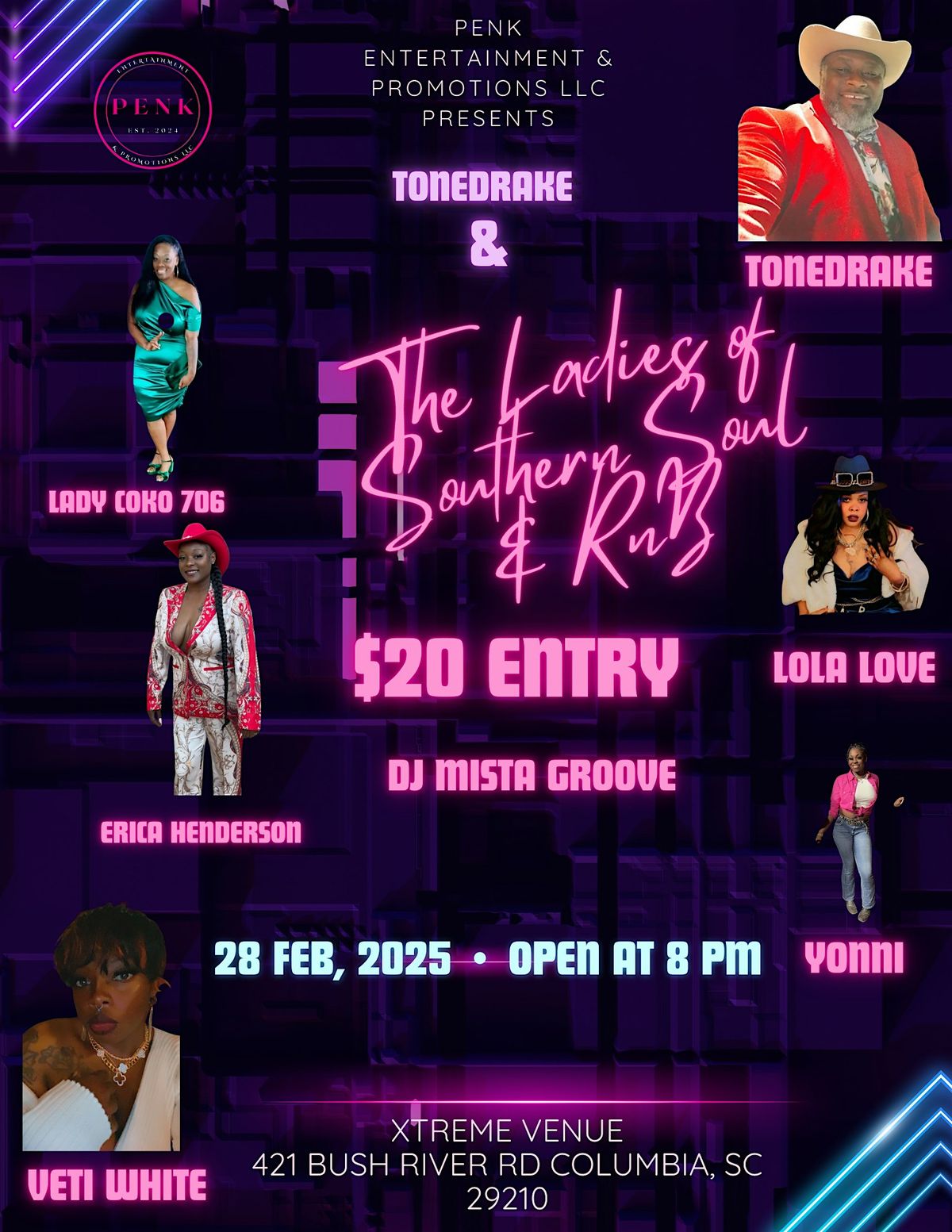 ToneDrake & The Ladies of Southern Soul & RnB, Xtreme Venue, Columbia ...