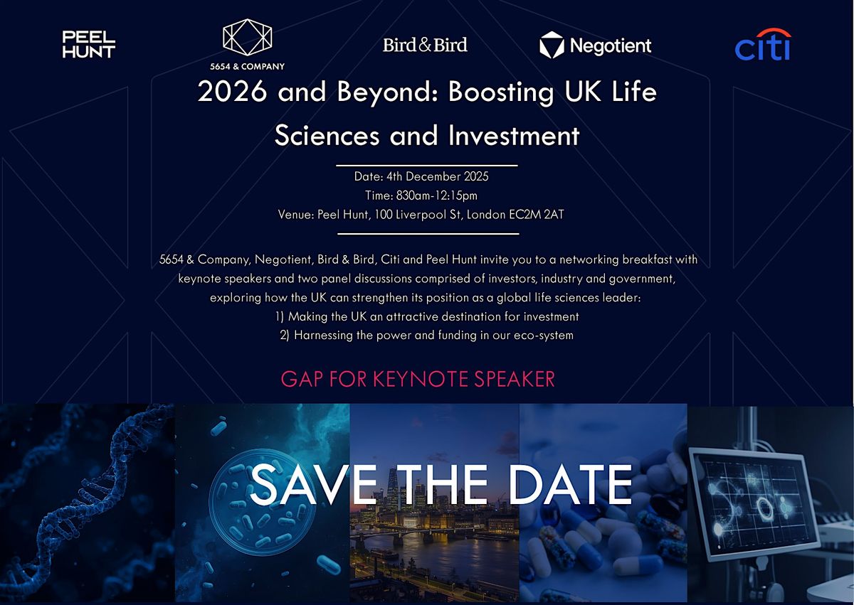 2026 and Beyond: Boosting UK Life Sciences and Investment | Event in London | AllEvents