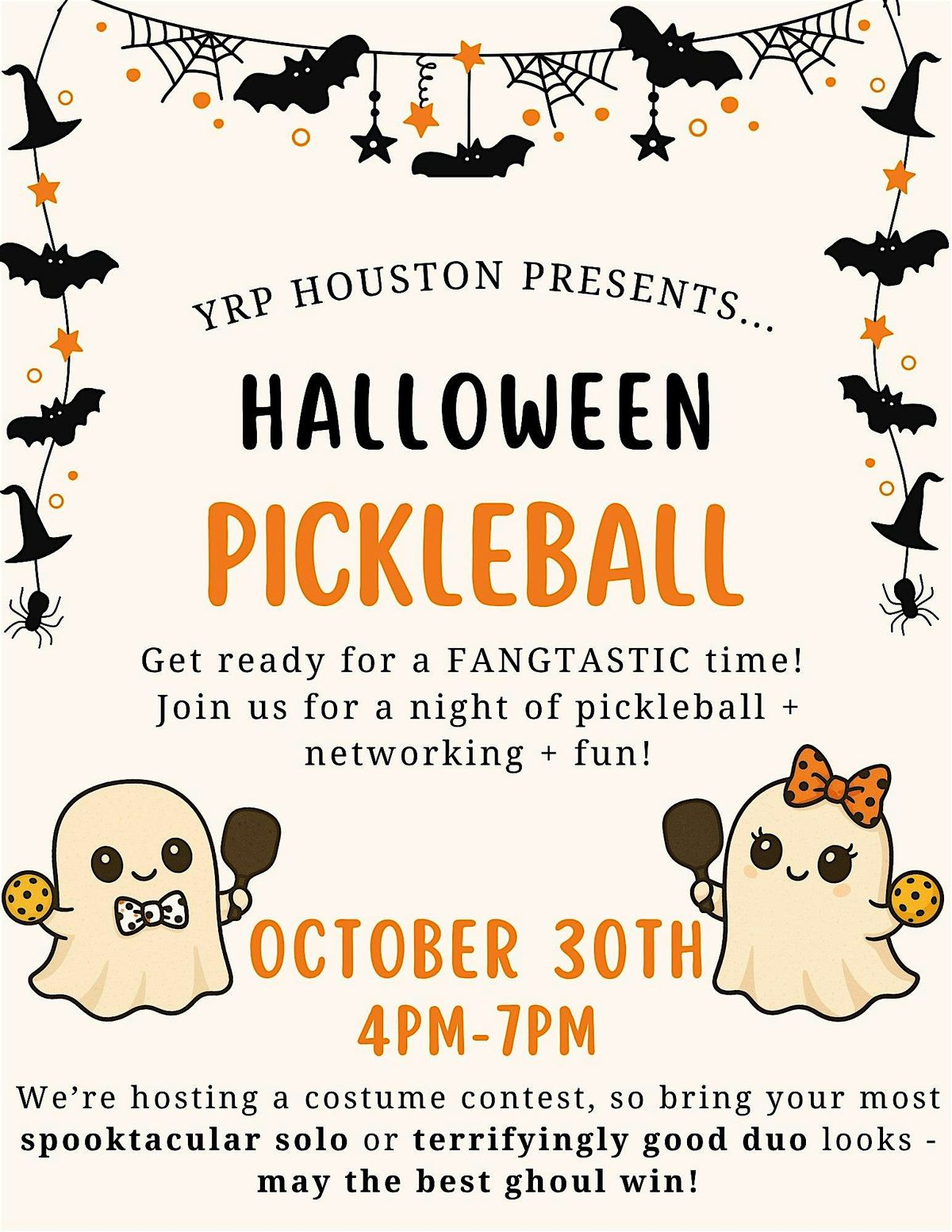 YRP Houston | Spooky Pickeball Happy Hour, 30 October | Event in Houston | AllEvents
