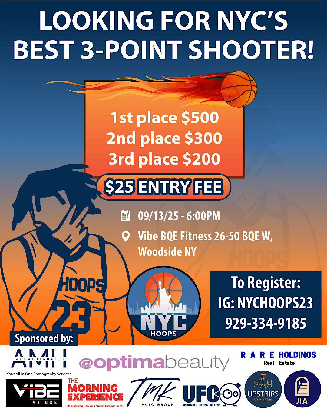 NYC- 3 POINT CONTEST- $1000 CASH PRIZES, 13 September | Event in Queens | AllEvents