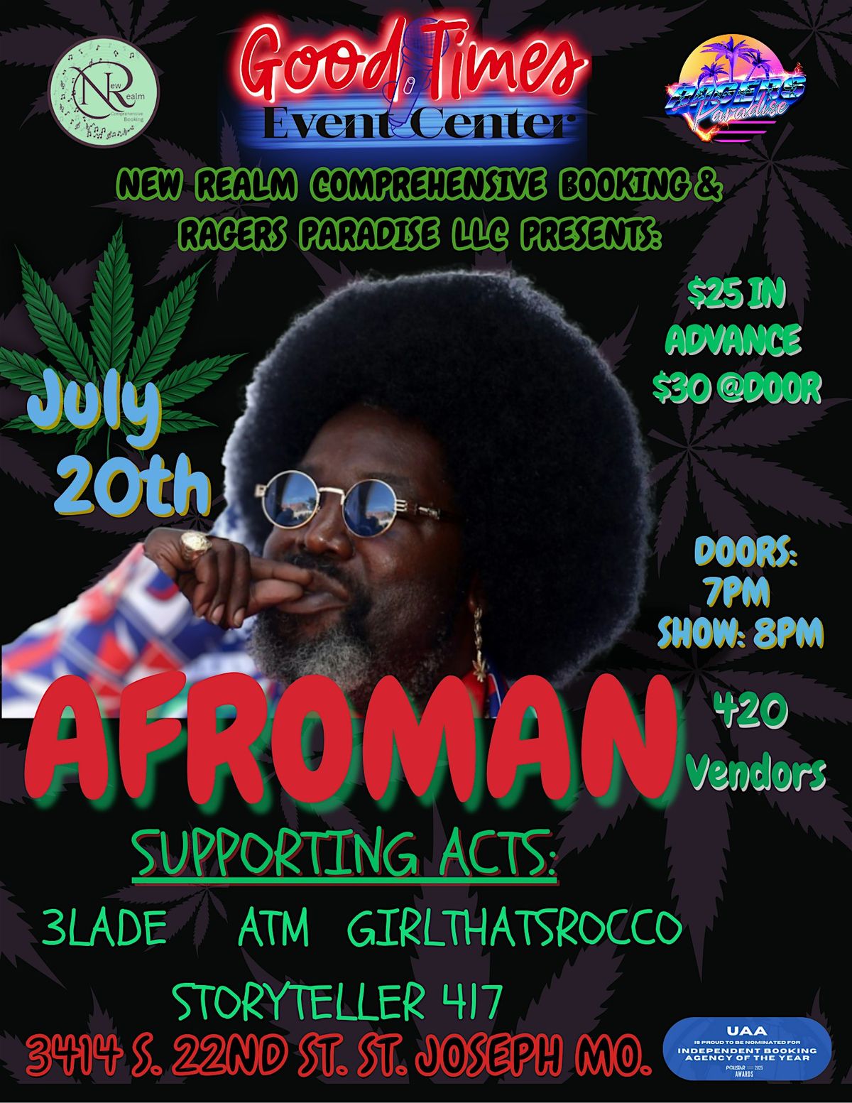 AFROMAN, 20 July | Event in Saint Joseph | AllEvents