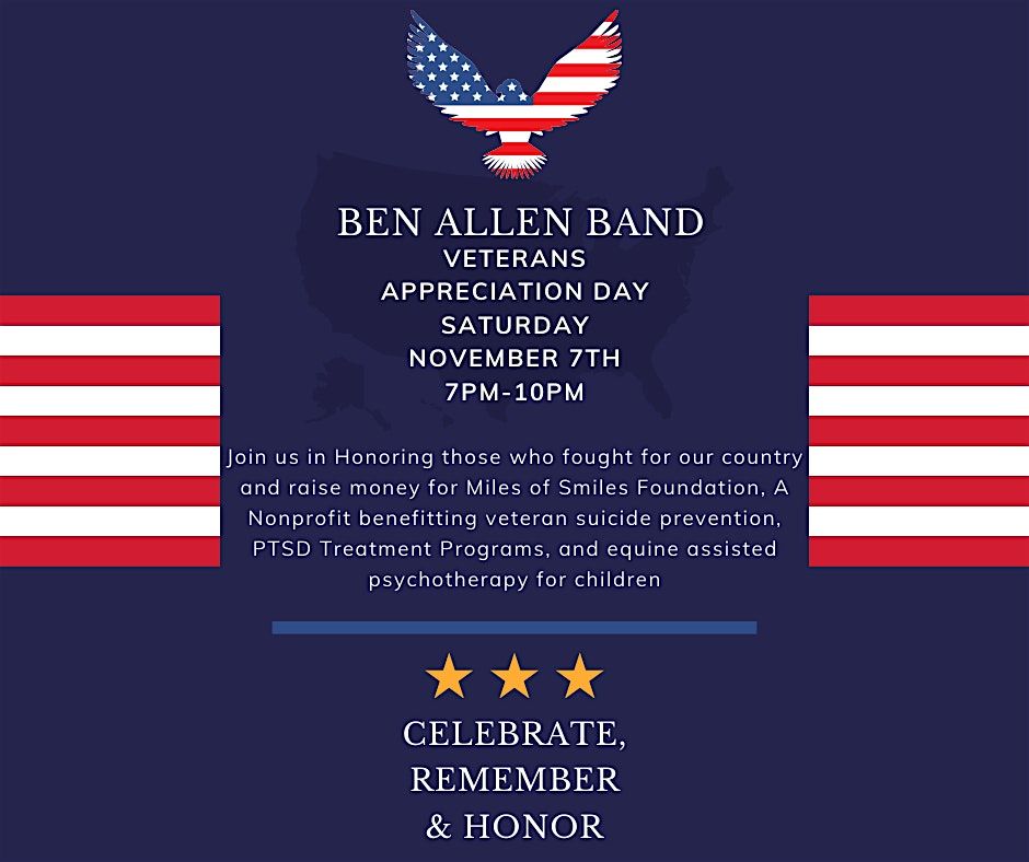 Ben Allen Band: Miles Ranch Veterans Benefit Live At the Oasis, 7 November | Event in Fort Myers | AllEvents
