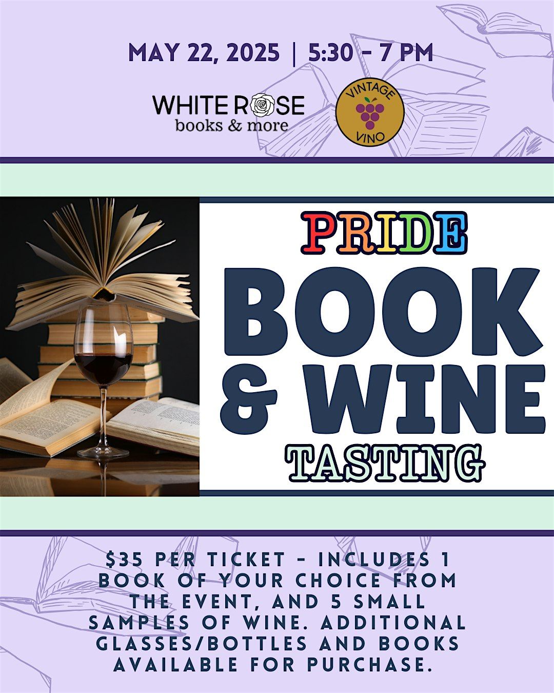 PRIDE - Book & Wine Tasting with White Rose Books & More at Vintage Vino, 22 May | Event in Kissimmee