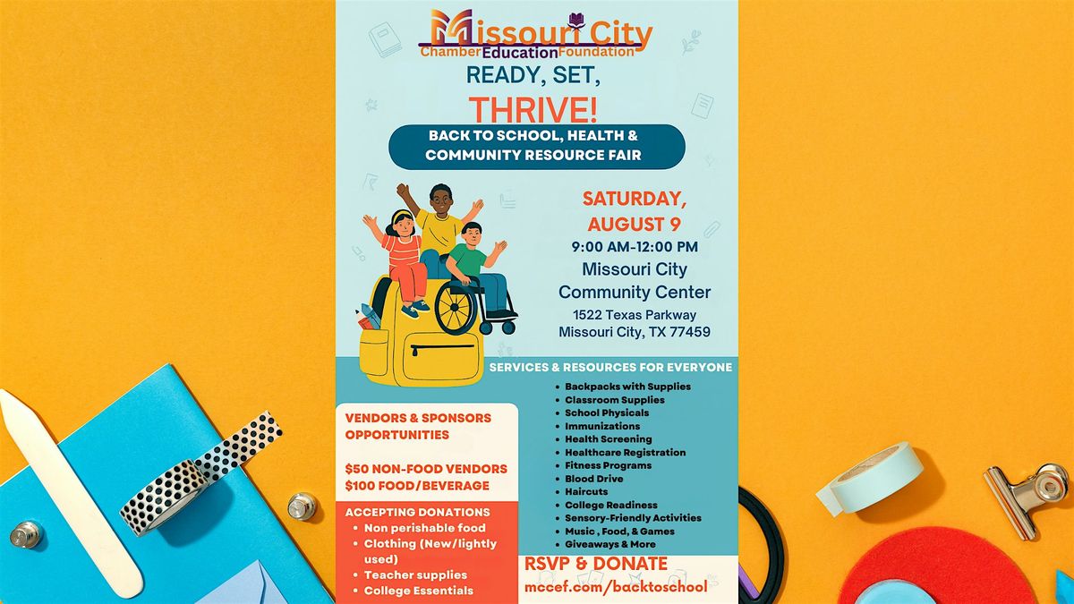 Missouri City Chamber Education Back To School Health Fair, 9 August | Event in Missouri City | AllEvents
