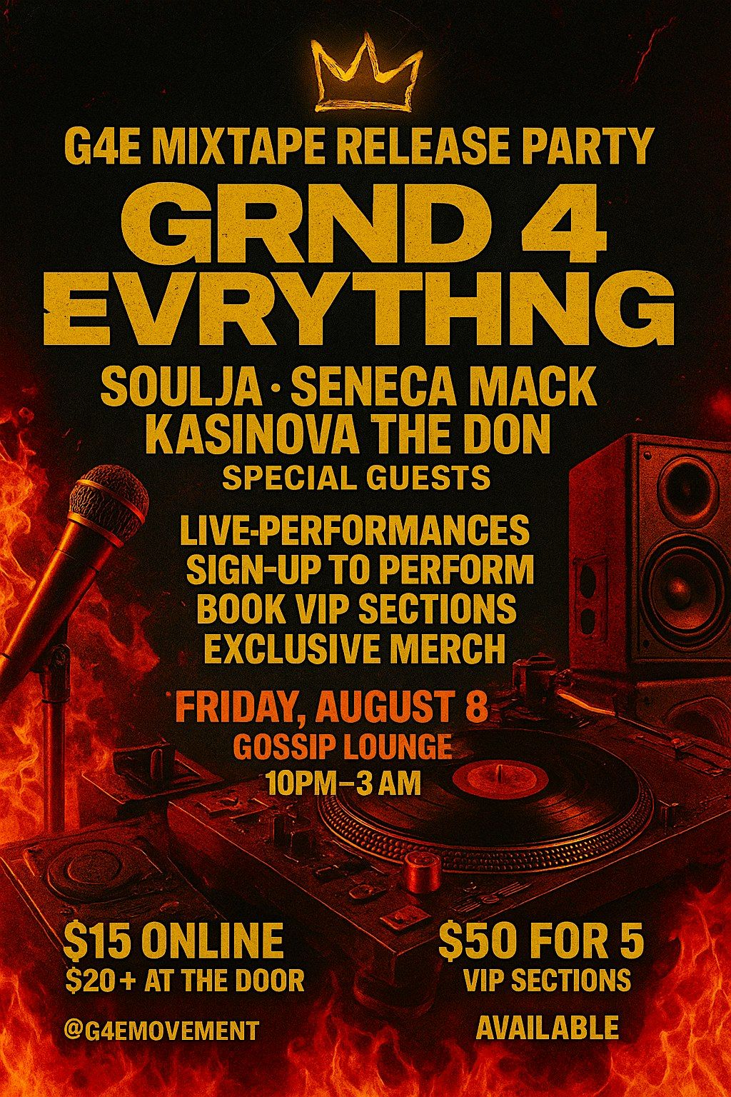 G4E MIXTAPE RELEASE PARTY, 8 August | Event in Stone Mountain | AllEvents