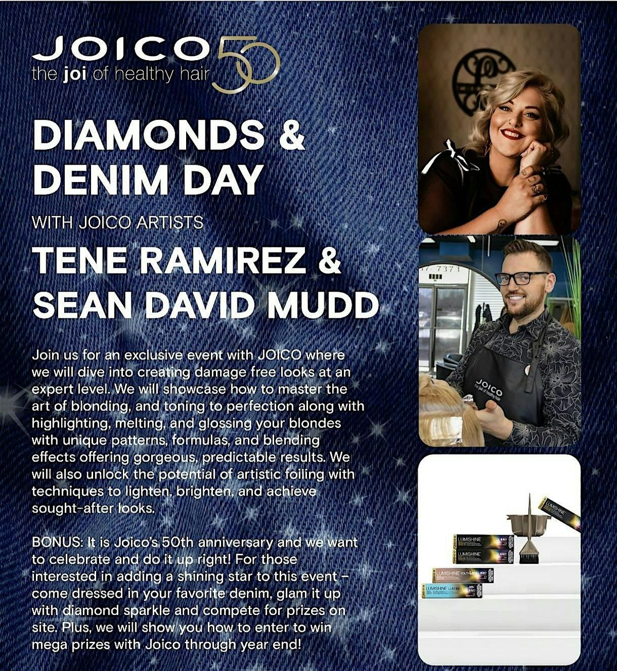 Joico - Diamonds & Denim Day, 11 August | Event in Marion | AllEvents