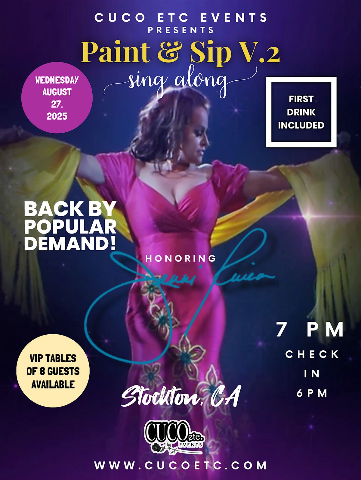 Jenni Rivera Paint & Sip 8.27.25- Stockton, 27 August | Event in Stockton | AllEvents