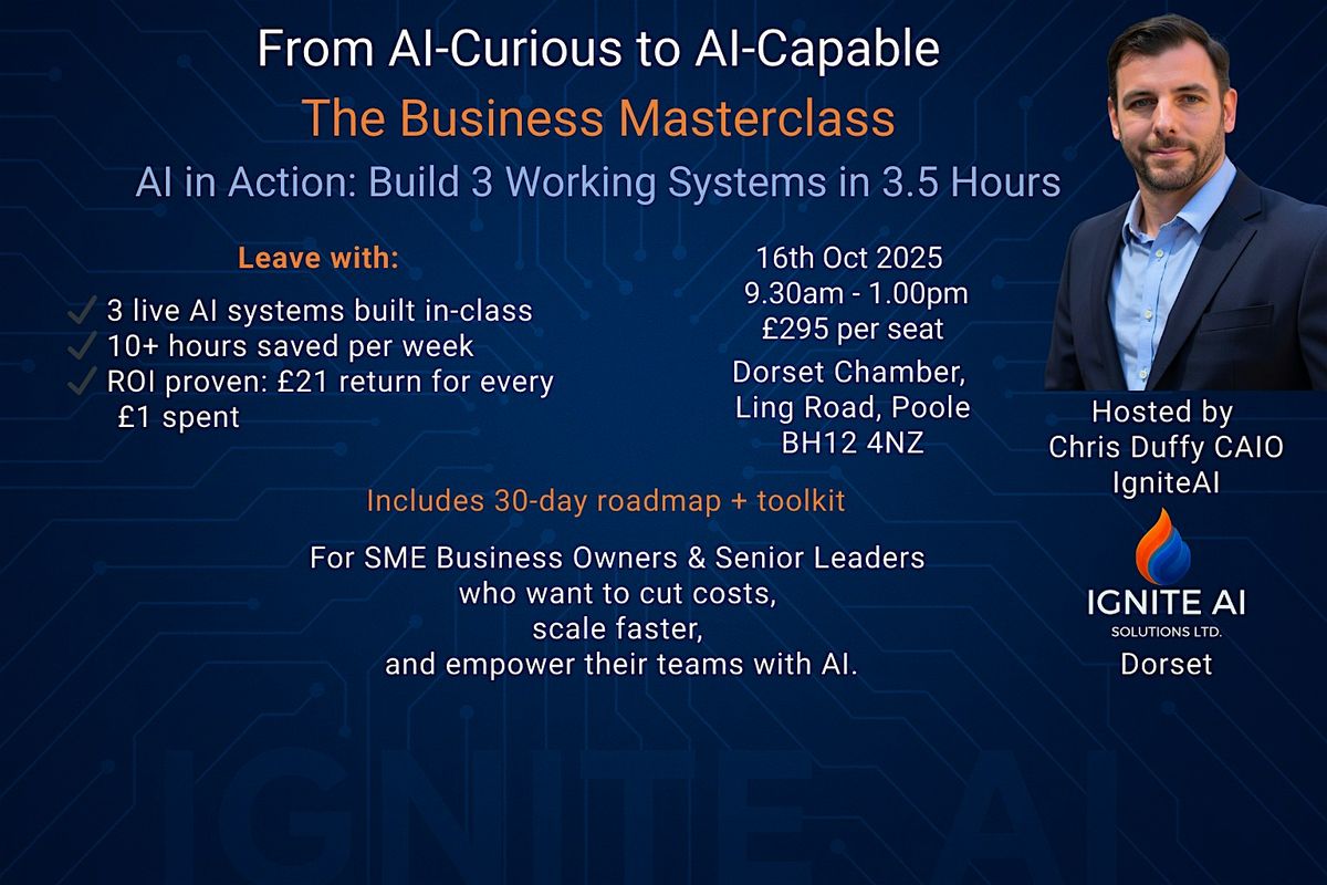 From AI-Curious to AI-Capable The Business Masterclass, 16 October | Event in Poole | AllEvents