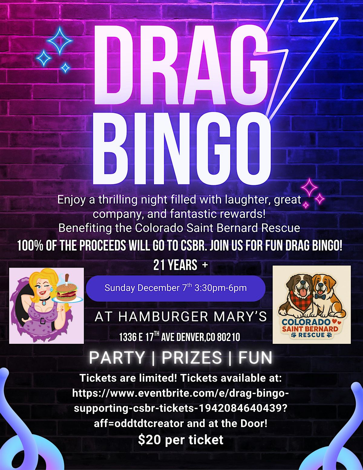 Drag Bingo supporting CSBR, 7 December | Event in Denver | AllEvents