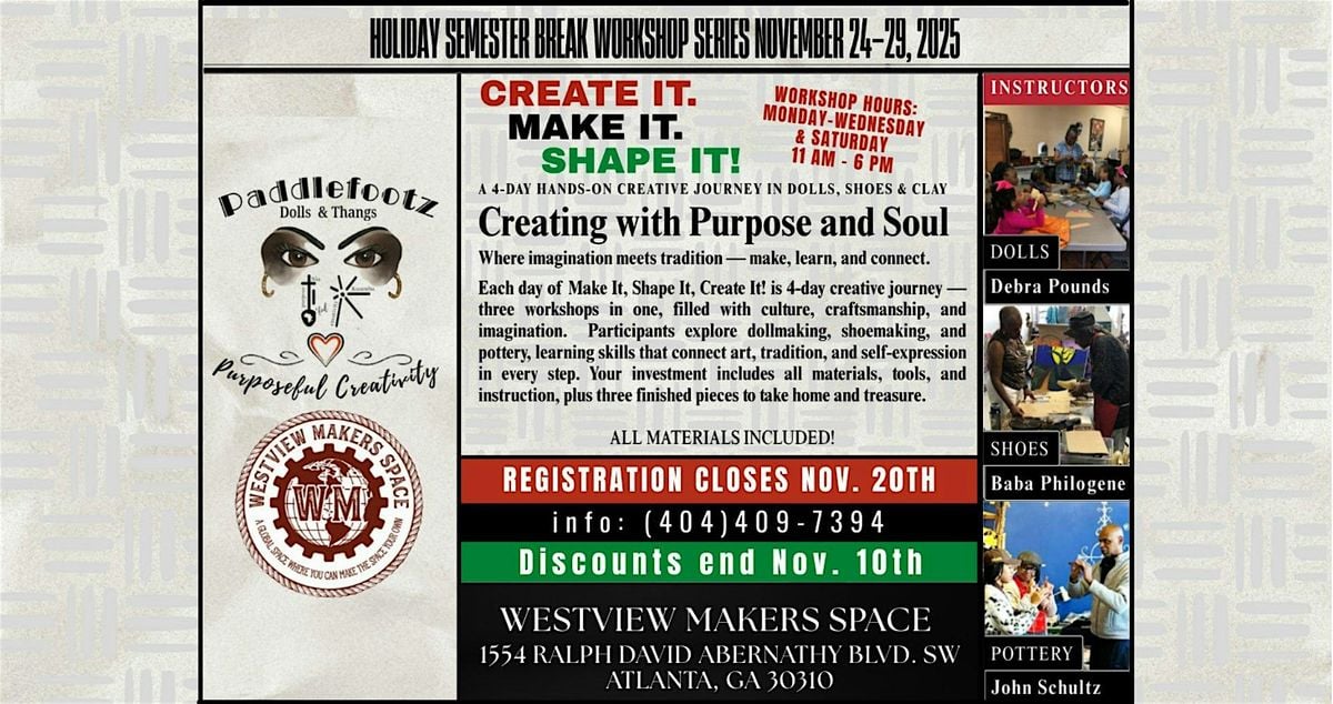 Create It. Make It. Shape It! Creating with Purpose and Soul | Event in Atlanta | AllEvents