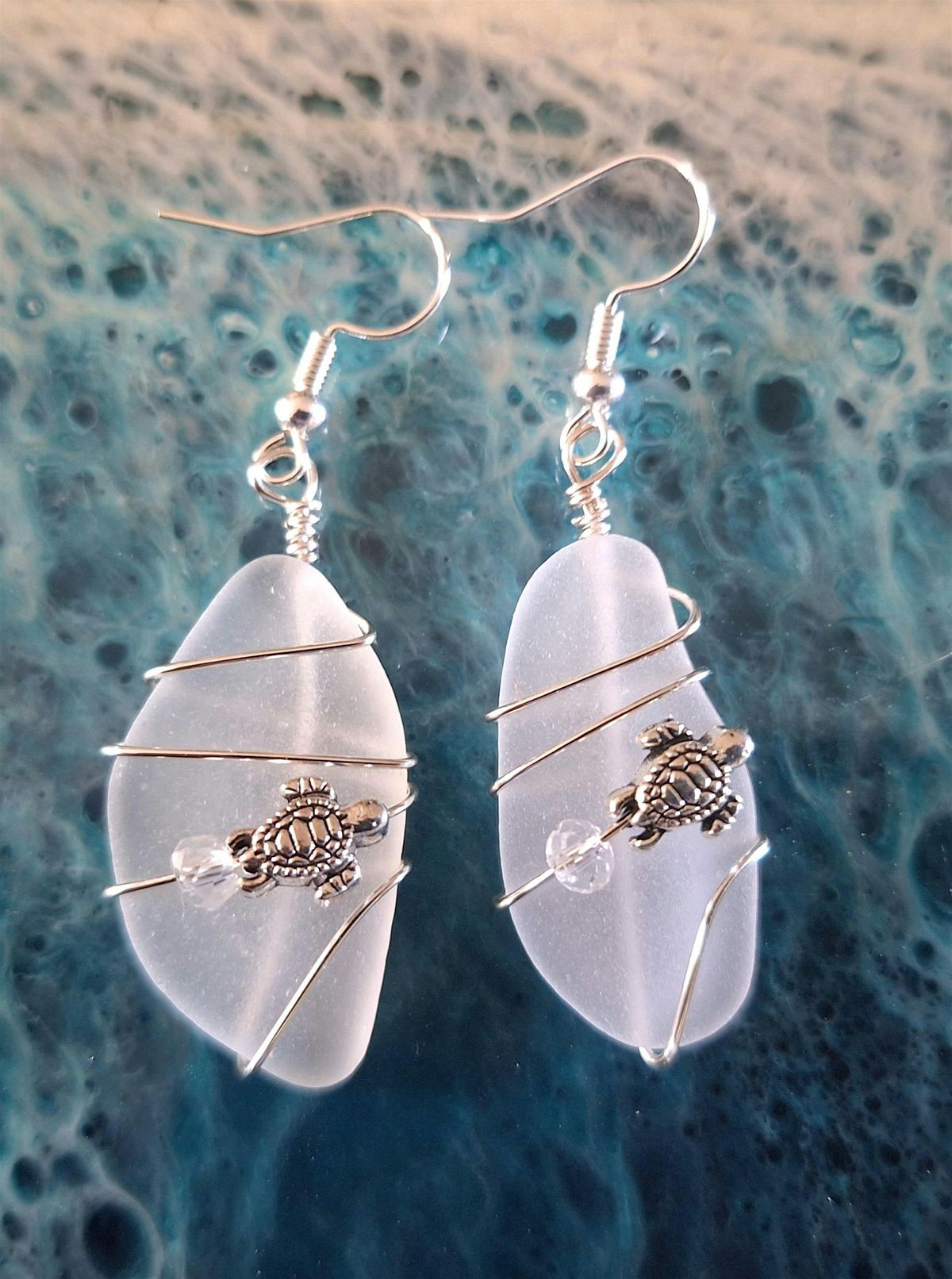 Sea Glass Wire Wrap Earrings with Sea Turtle Charm | Event in Melbourne Beach | AllEvents
