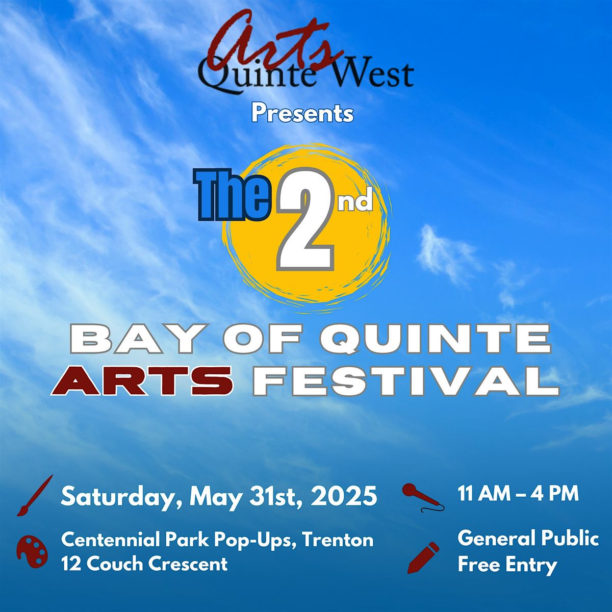 The 2nd Bay of Quinte Arts Festival, 31 May | Event in Quinte West | AllEvents