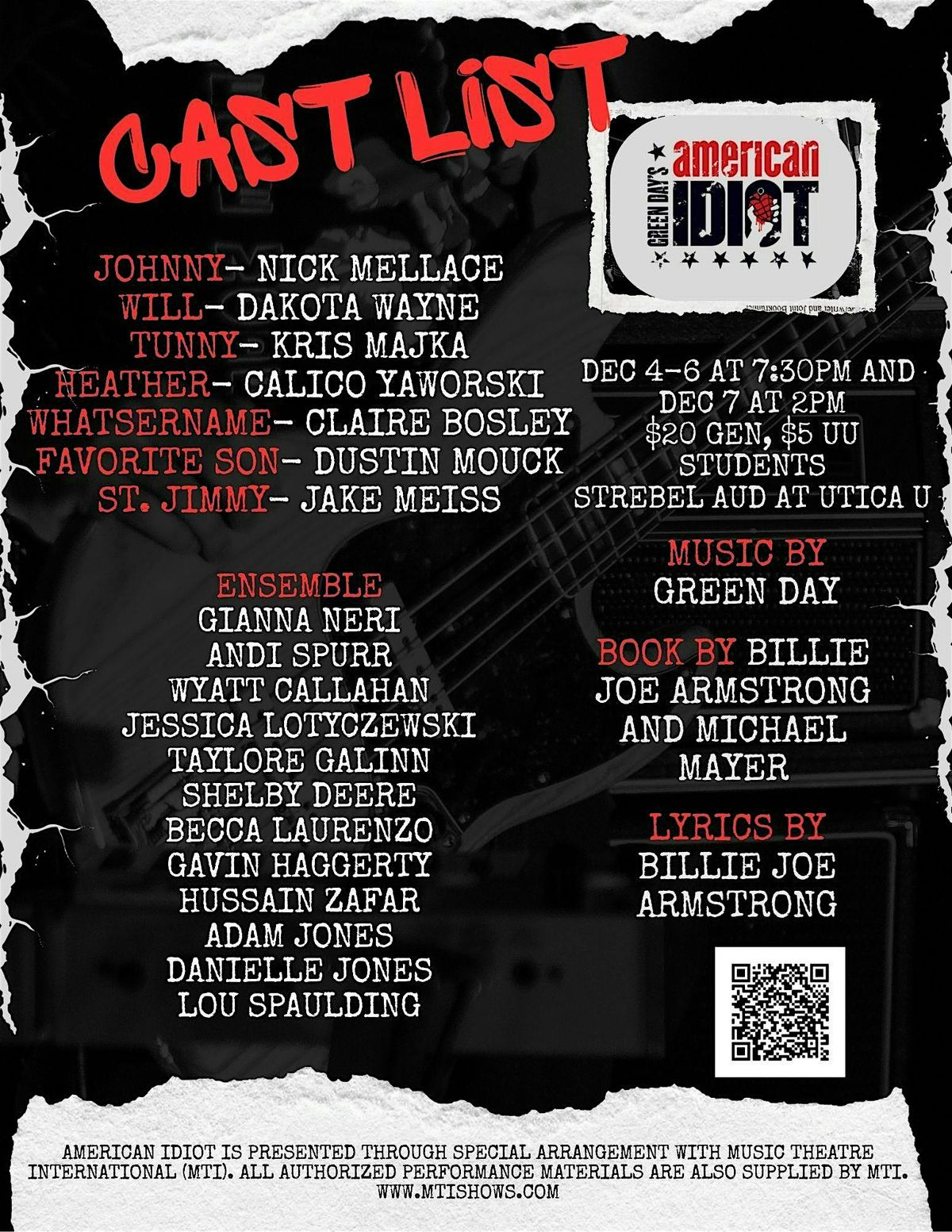 Sunday Matinee: Green Day's American Idiot, 7 December | Event in Utica | AllEvents