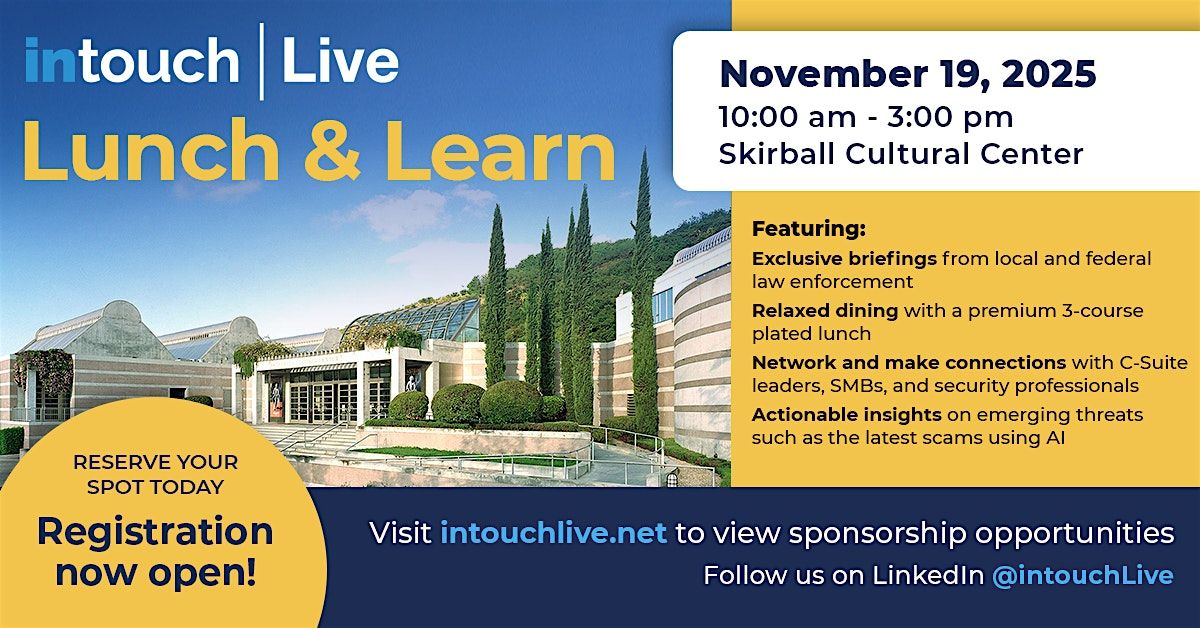 intouch|Live 2025 Los Angeles Lunch & Learn, 19 November | Event in Los Angeles | AllEvents