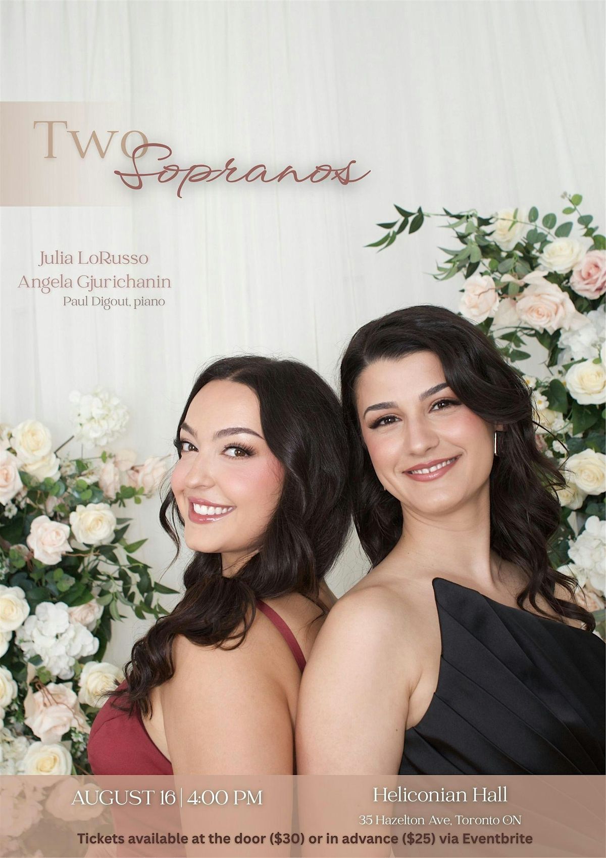Two Sopranos, 16 August | Event in Toronto | AllEvents